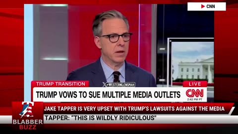 Jake Tapper Is Very Upset With Trump's Lawsuits Against The Media