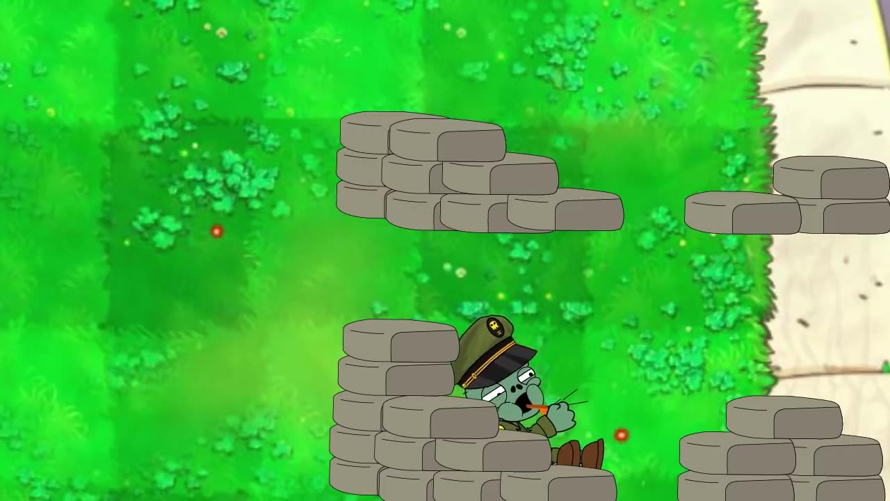 Plants vs Zombies Animation - 1 Threepeater vs All Zombies