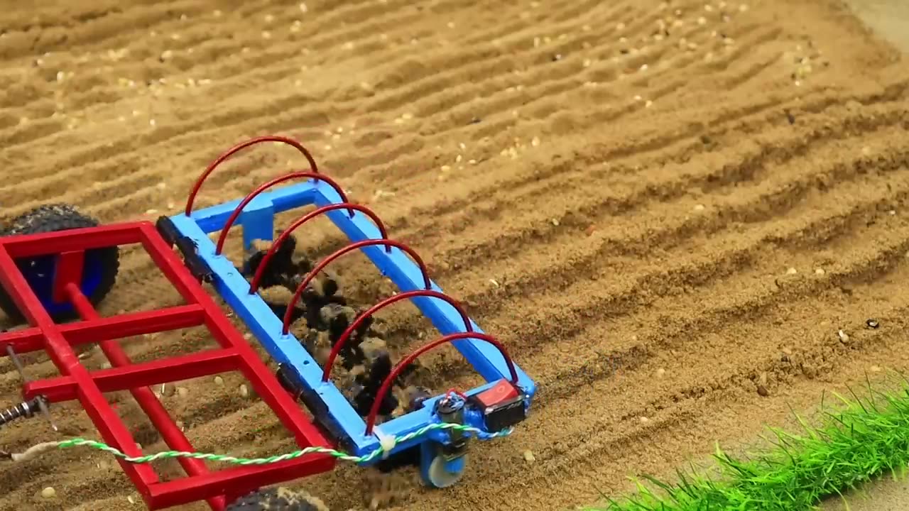 Diy mini tractor making rainbow carrot agriculture using modern plough science project