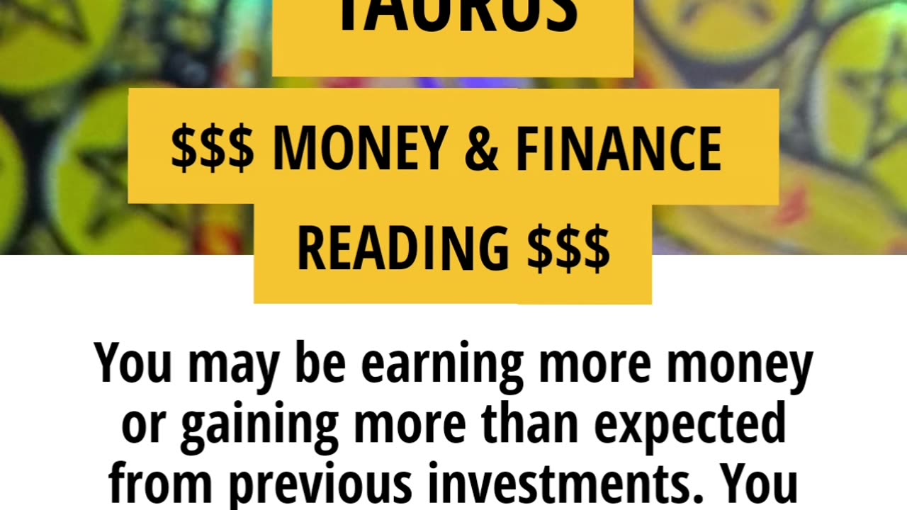 TAURUS! $$$ MONEY & FINANCE READING $$$