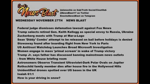 Wednesday, November 27, 2024 News Blast