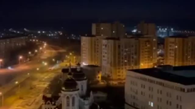 Kharkov – Night sky illuminated by warfare