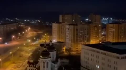 Kharkov – Night sky illuminated by warfare