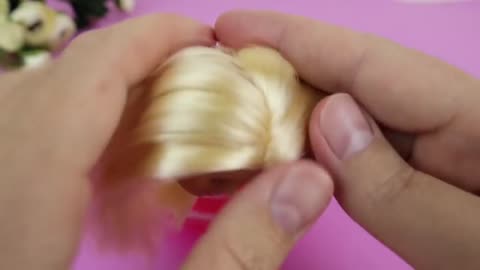 Barbie Dolls Makeover Transformation DIY Miniature Ideas for Barbie Wig, Dress Faceup-4
