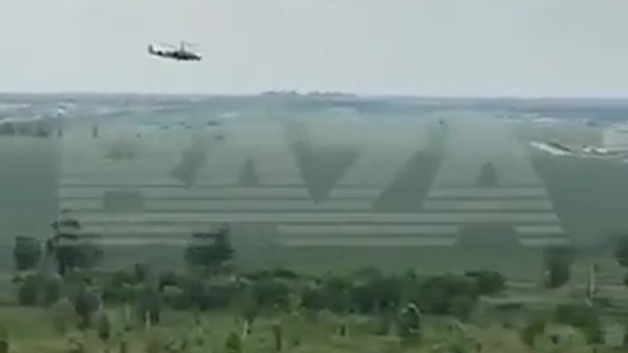 A Russian Attack Helicopter Bombing the Oil Refinery in the City of Voronezh