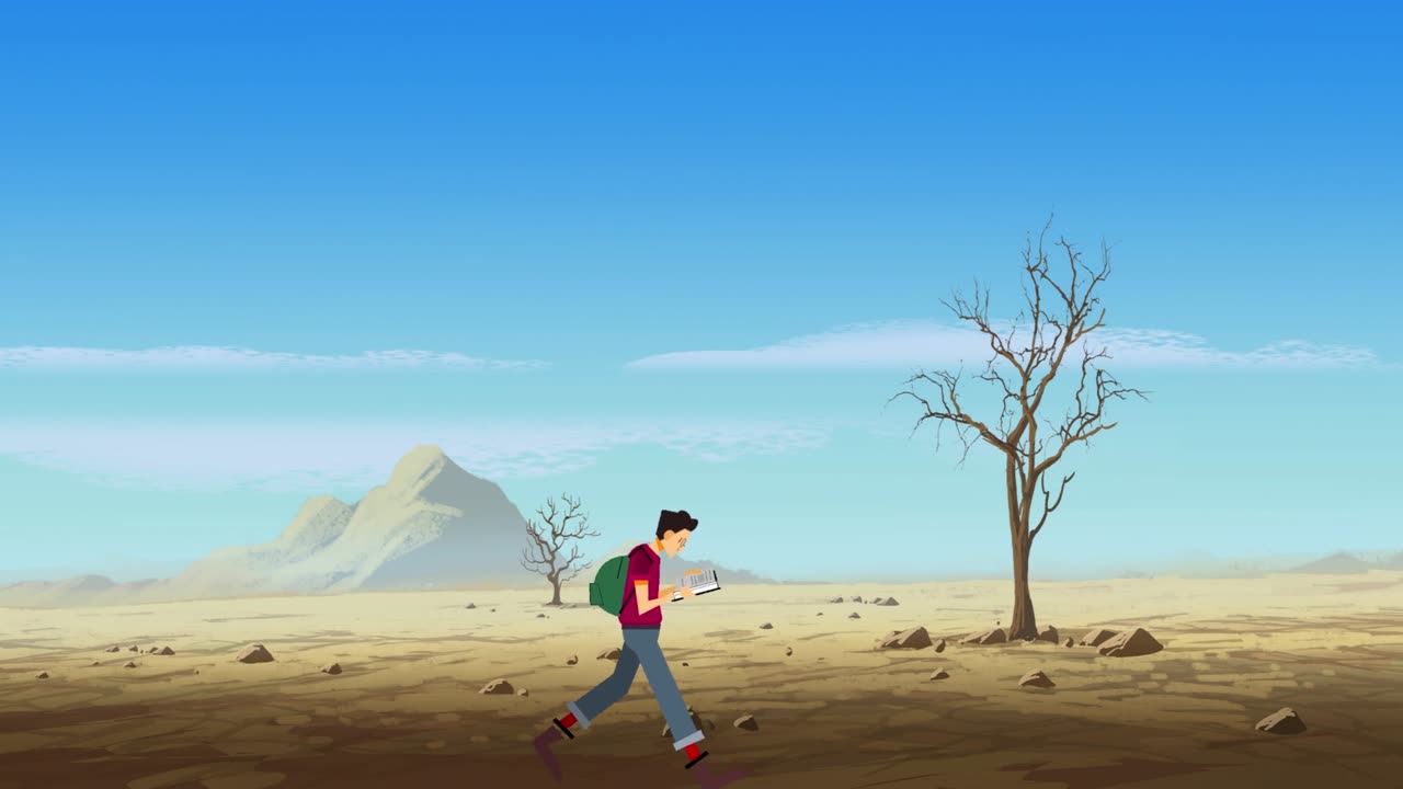 Boy fall from the hill while reading |Animation | #funnycartoons #funnyanimation