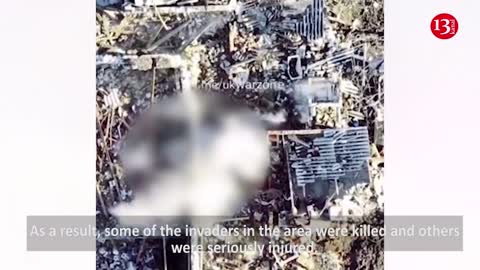 Drone detects Russians hiding in destroyed building and delivers strike - Russians sought to escape