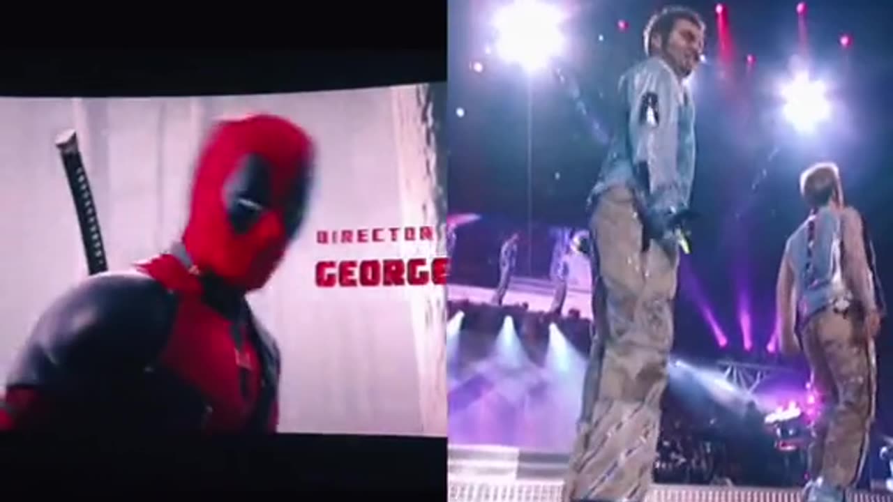 Deadpool dancing to Nsync Bye, Bye, Bye