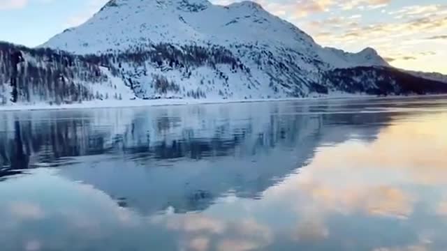 Play ice hockey on the lake in Switzerland