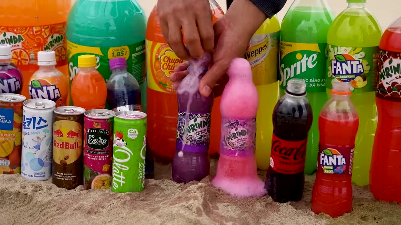 Big Underground Volcanic Eruption from Coca-Cola,Mtn Dew, Monster, Fanta, 7up, Mirinda and Mentos2