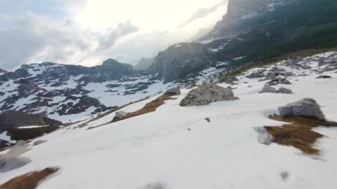 Mountain landscape with snow