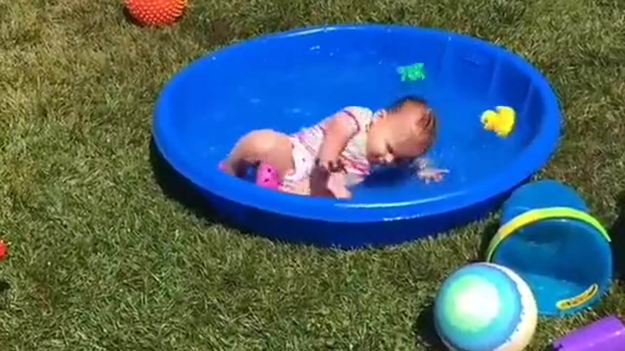 Baby enjoying bath