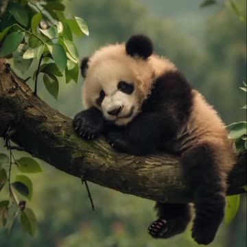 Baby panda bear pondering life