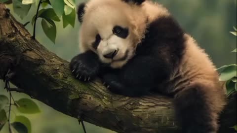 Baby panda bear pondering life