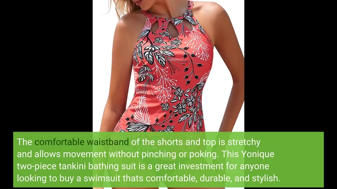 Real Reviews: Yonique Two Piece Tankini Bathing Suits T-Back Blouson Swim Tops with Boy Shorts...