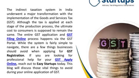 Things To Avoid During Online Application Of GST