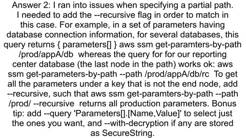 How to correctly specify path in aws ssm getparametersbypath