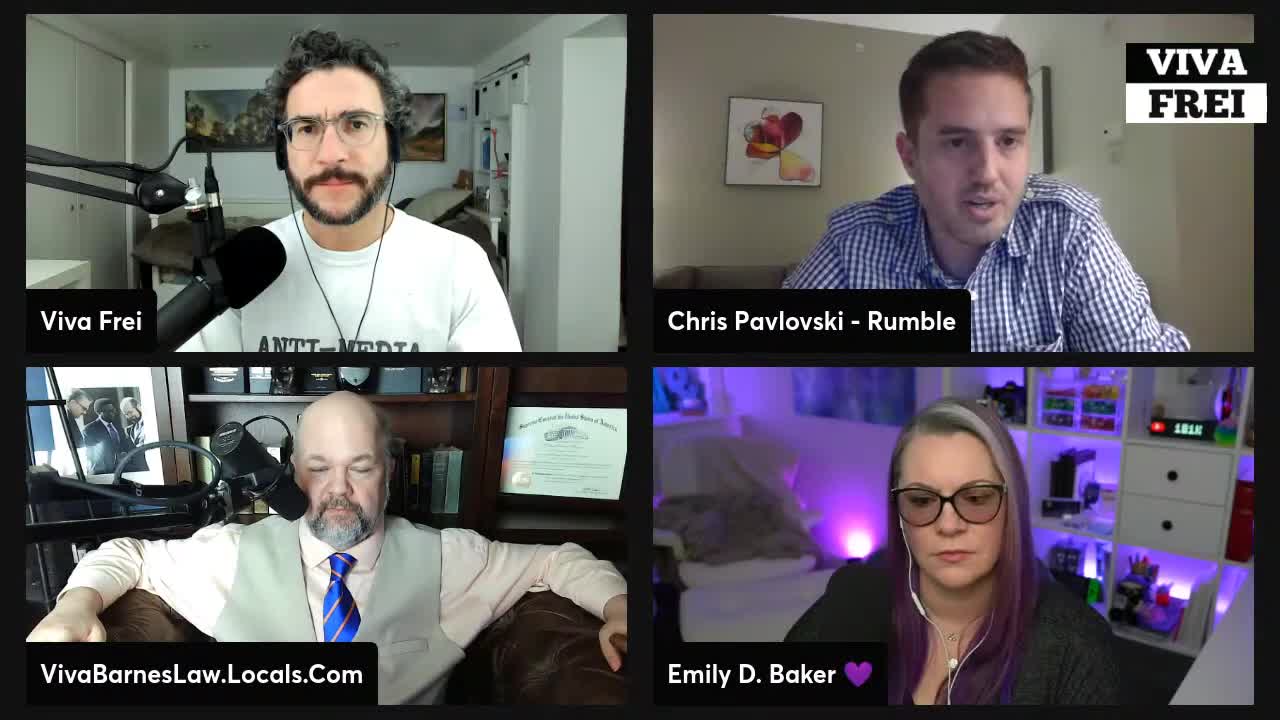 Sidebar with Rumble CEO Chris Pavlovski - Special Guest Emily D. Baker - Viva & Barnes