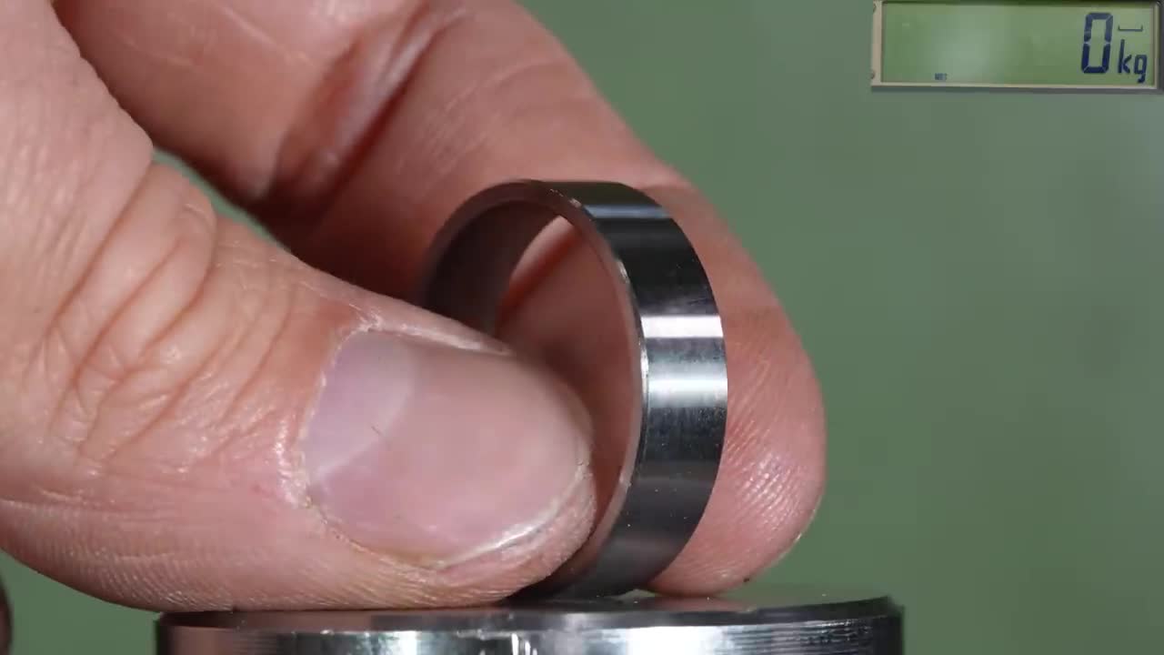 How Strong Is Tungsten Ring? Hydraulic Press Test!-19