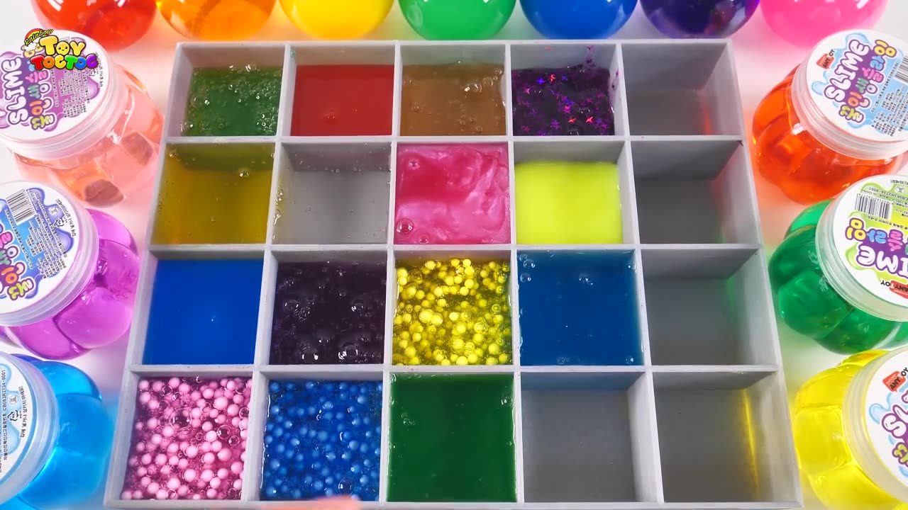 Satisfying Video l Mixing All My Slime Smoothie l Making Glossy Slime ASMR RainbowToyTocToc