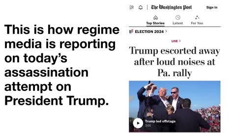 This is how regime media is reporting on today’s assassination attempt on President Trump.