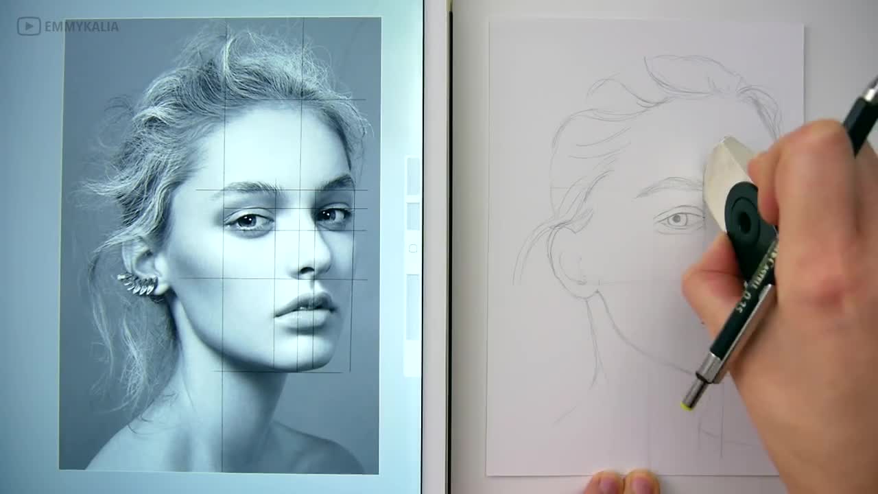 How to draw a face for beginners from sketch to finish | Emmy Kalia