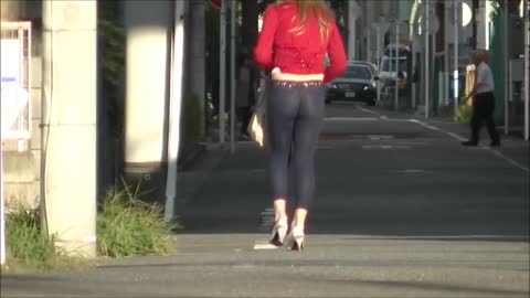 Japanese tgirl in sheer leggings
