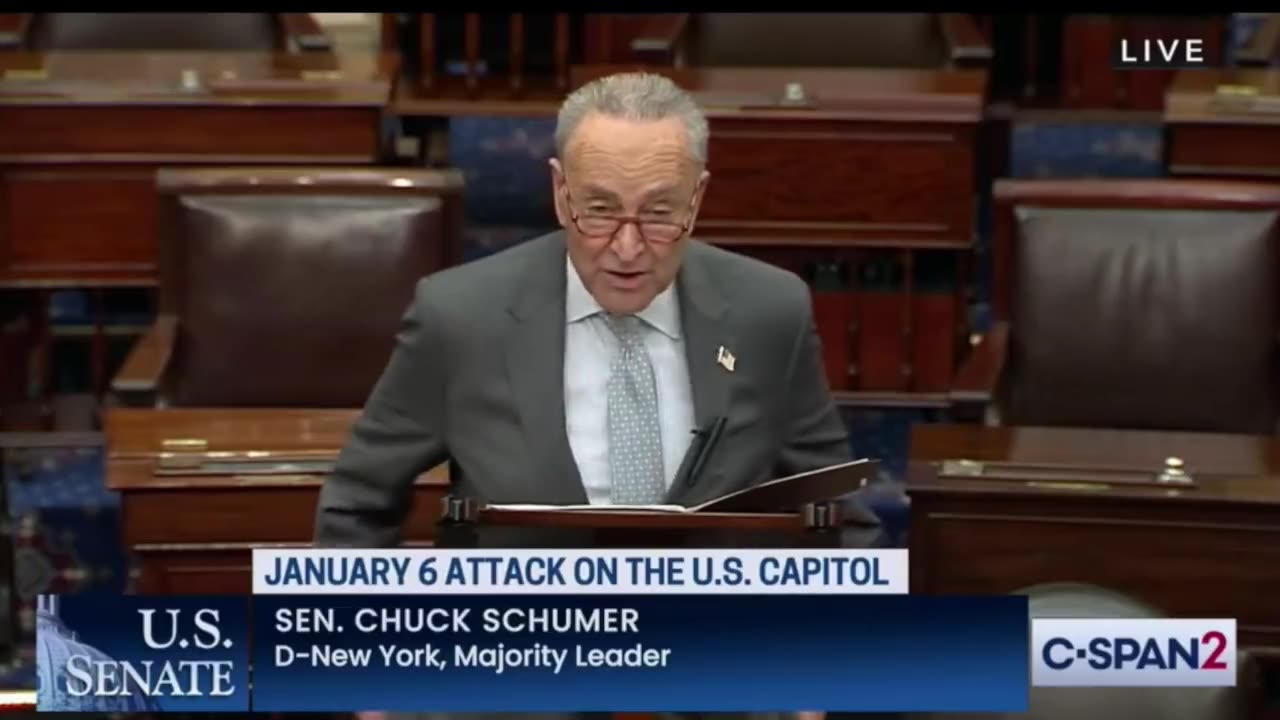 Schumer accused Tucker Carson of what Jan6 Committee is guilty of. The guys makes my skin crawl.