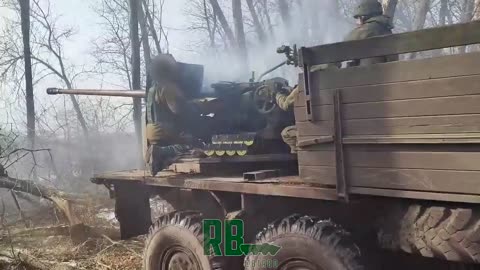 The S-60 automatic anti-aircraft gun provides support to the attack aircraft of the "🅾️" group