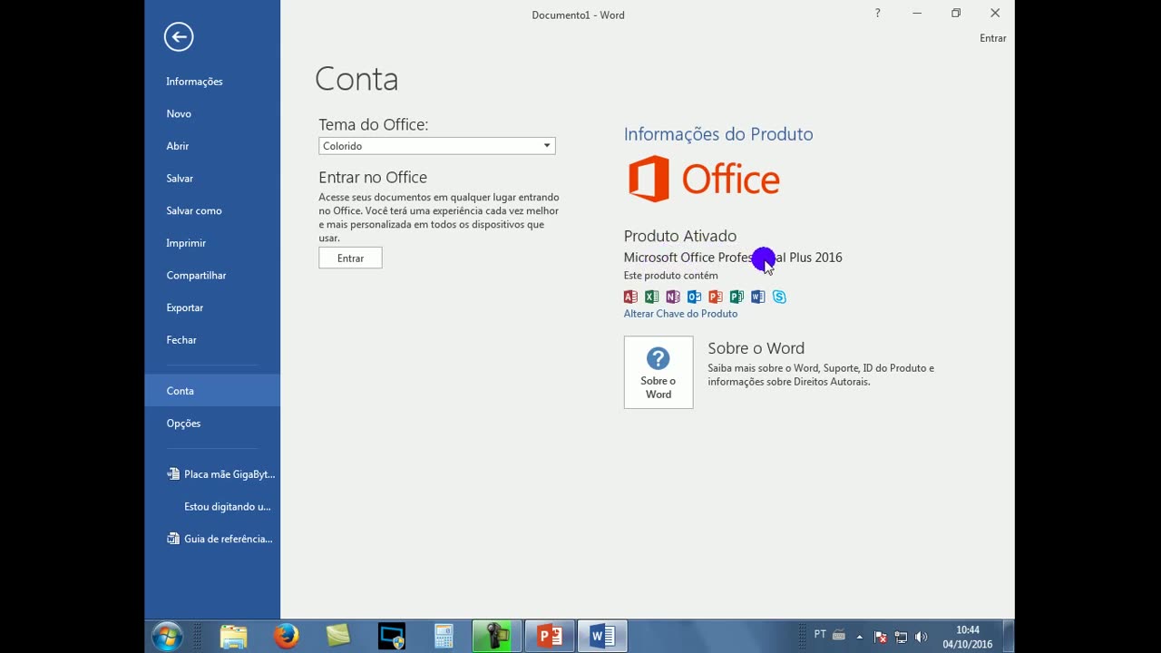 Como Saber a Versão e Se o Office 2016 Está Ativado