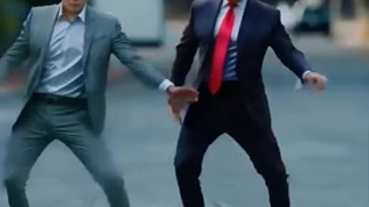 trump and elon dancing to bee gees parody