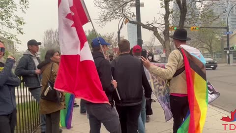 Josh Alexander arrested in Calgary at walk out protest organized by TDC! Antifa gets violent!