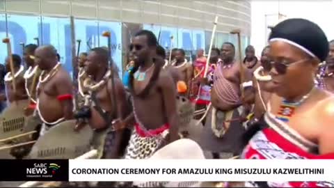 Swazi and Zulu regiments make their way into Mabhida Stadium