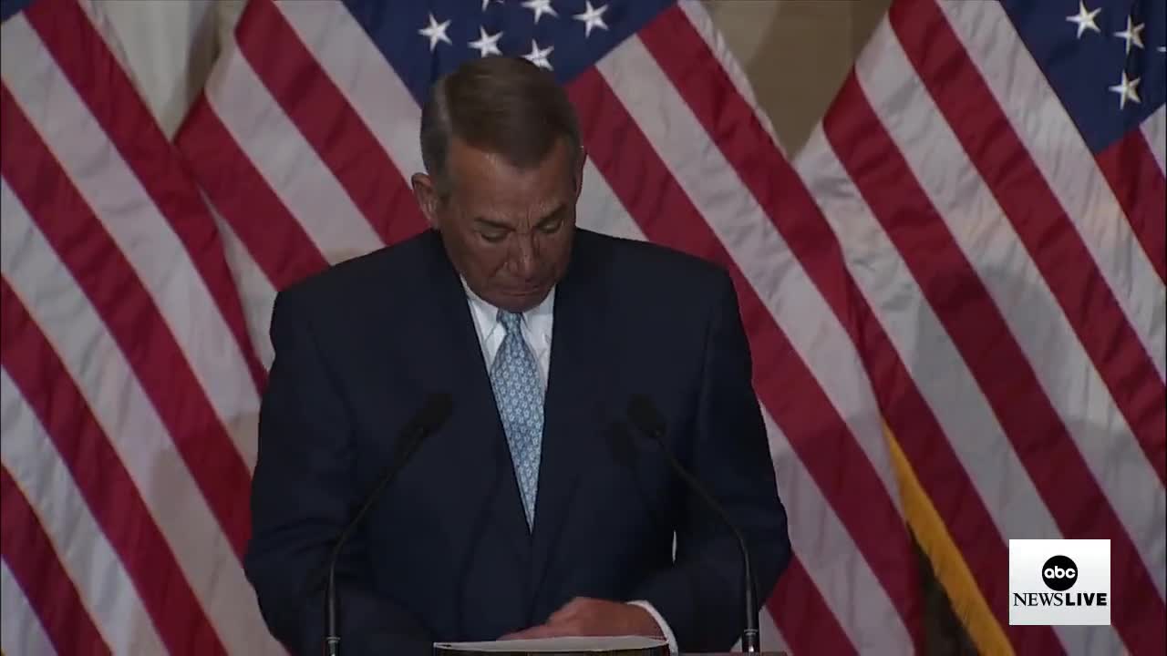 John Boehner Chokes Up While Praising Nancy Pelosi