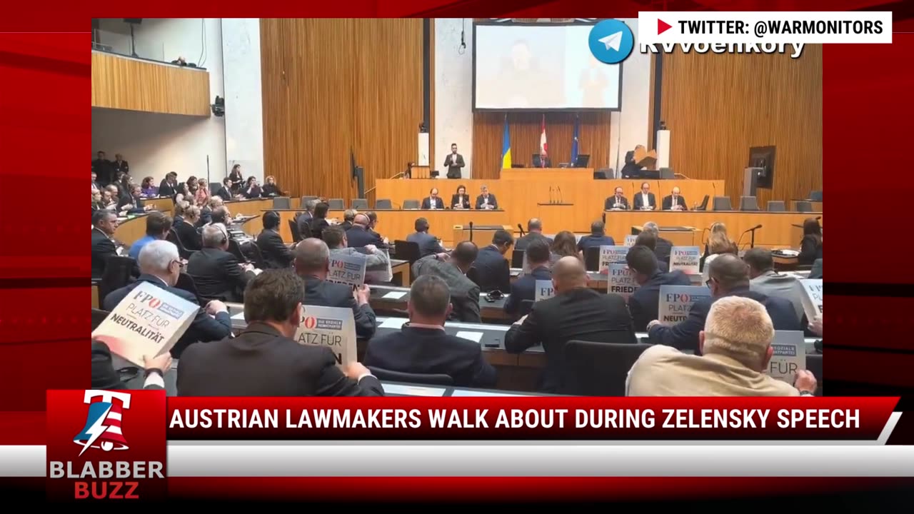 Austrian Lawmakers Walk About During Zelensky Speech