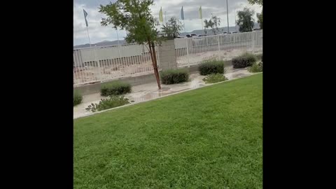 Flooding Outside Las Vegas Apartments