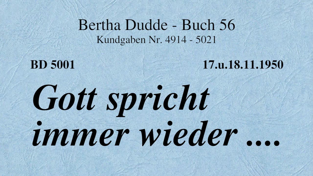 BD 5001 - GOTT SPRICHT IMMER WIEDER ....