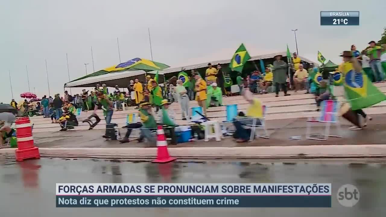 Forças Armadas condenam excessos em manifestações | SBT Brasil (11/11/22)