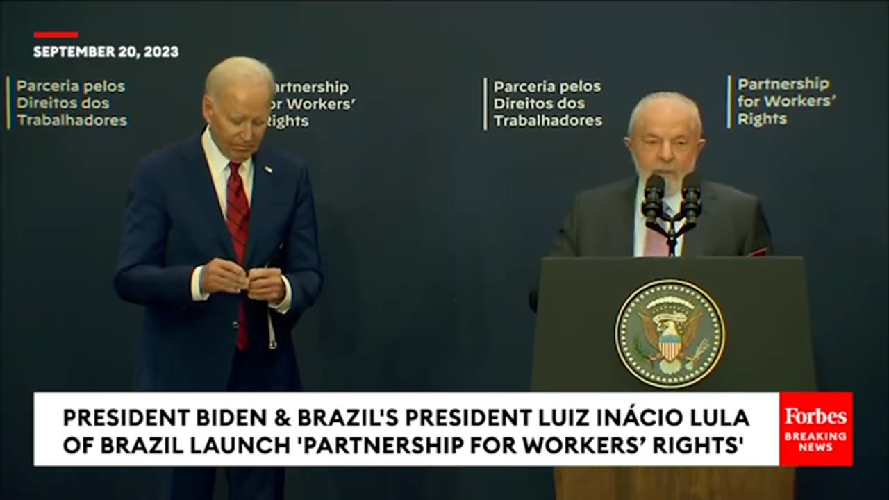 FICOU SÓ 😂💨🐙 : Presidente Biden e Luiz Inácio Lula Da Silva lança parceria para trabalhadores ’ Direitos