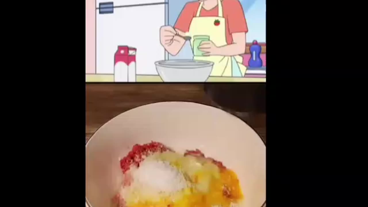 Animation food cooking vs real life cooking challenge