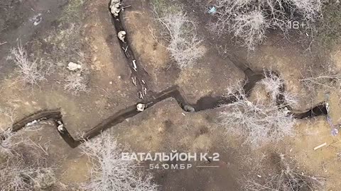 Incredible Drone Footage of the Clearing of Russian Trenches