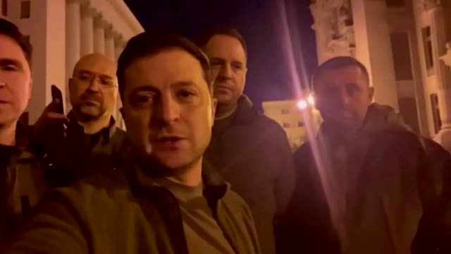 'We are here' -defiant Zelenskiy on the streets of Kyiv