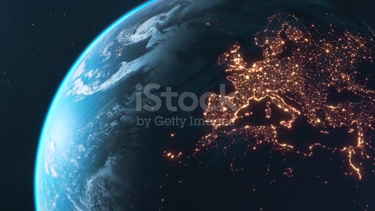 Planet Earth At Night, Europe, North America And South America