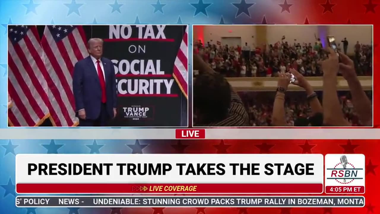 President Trump takes the stage Asheville, NC