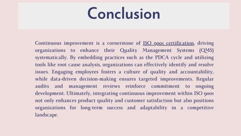 Continuous Improvement and ISO 9001: A Cycle of Excellence