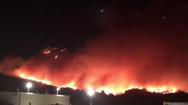 Huge Fire At South Mountain Near Santa Paula