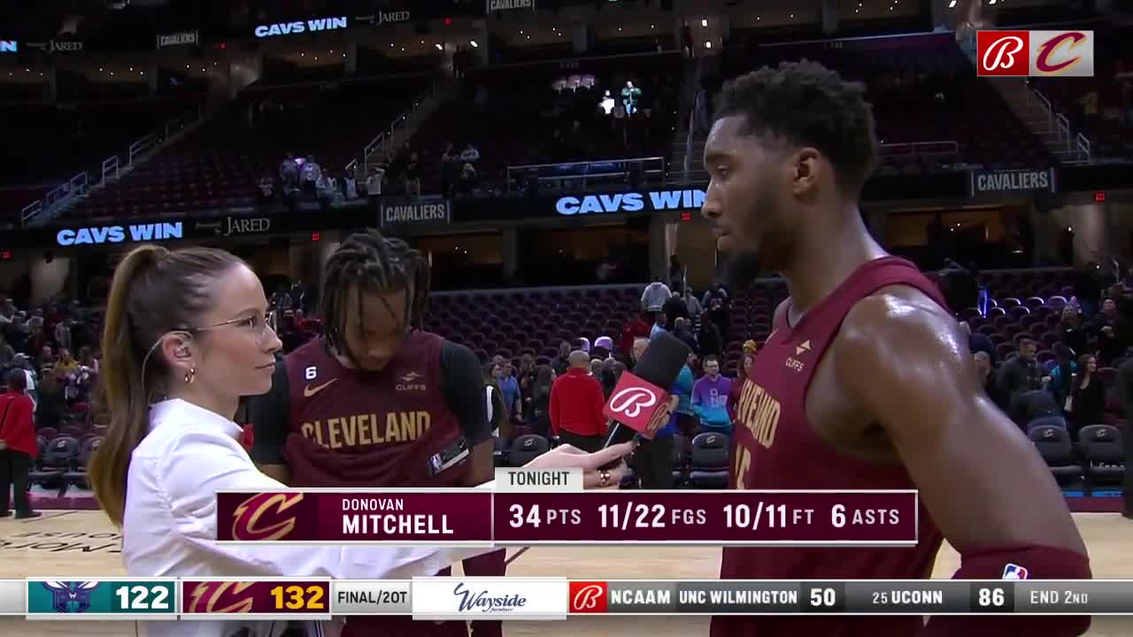 Darius Garland and Donovan Mitchell on scoring 75 combined points in Cavs' 2OT win vs. Hornets