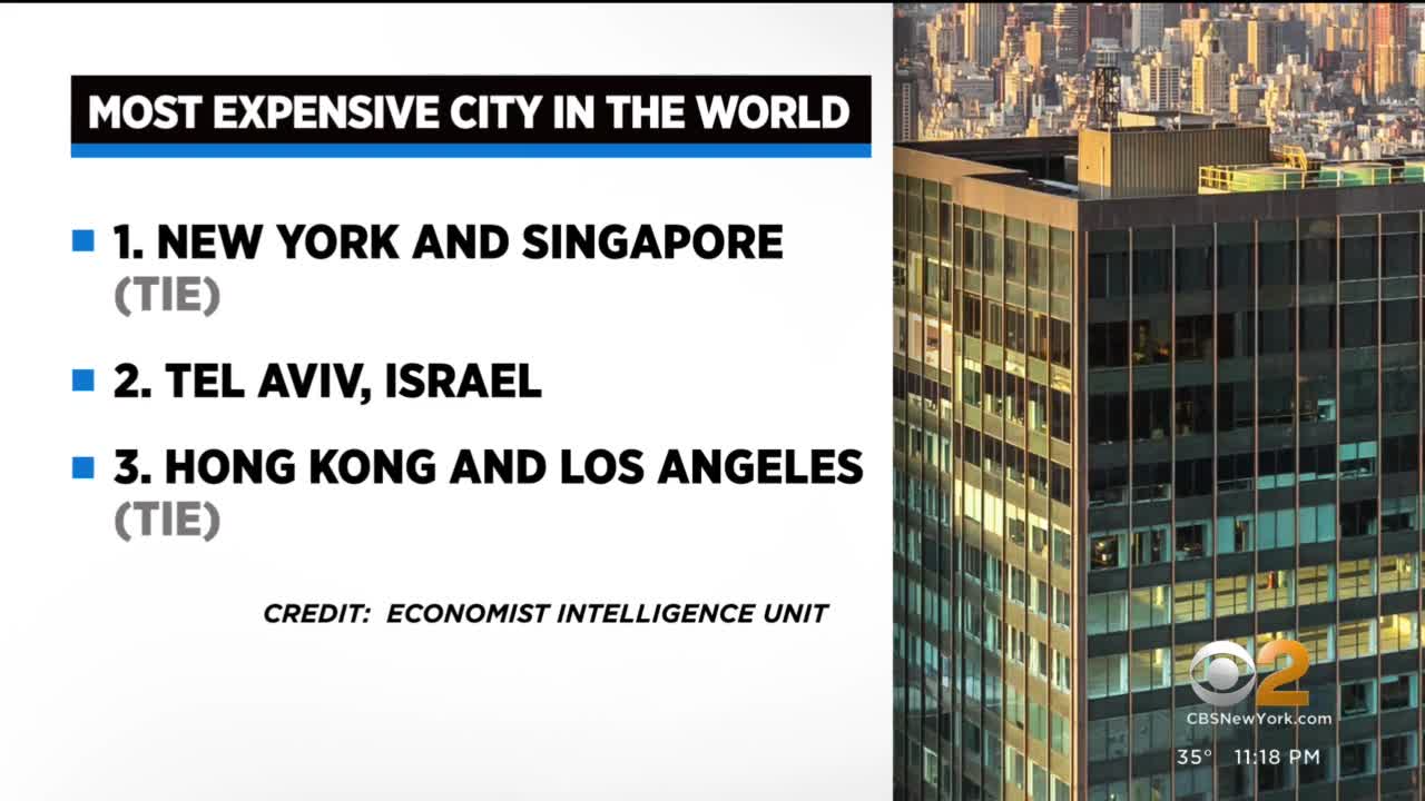 New York City tops list of world's most expensive cities