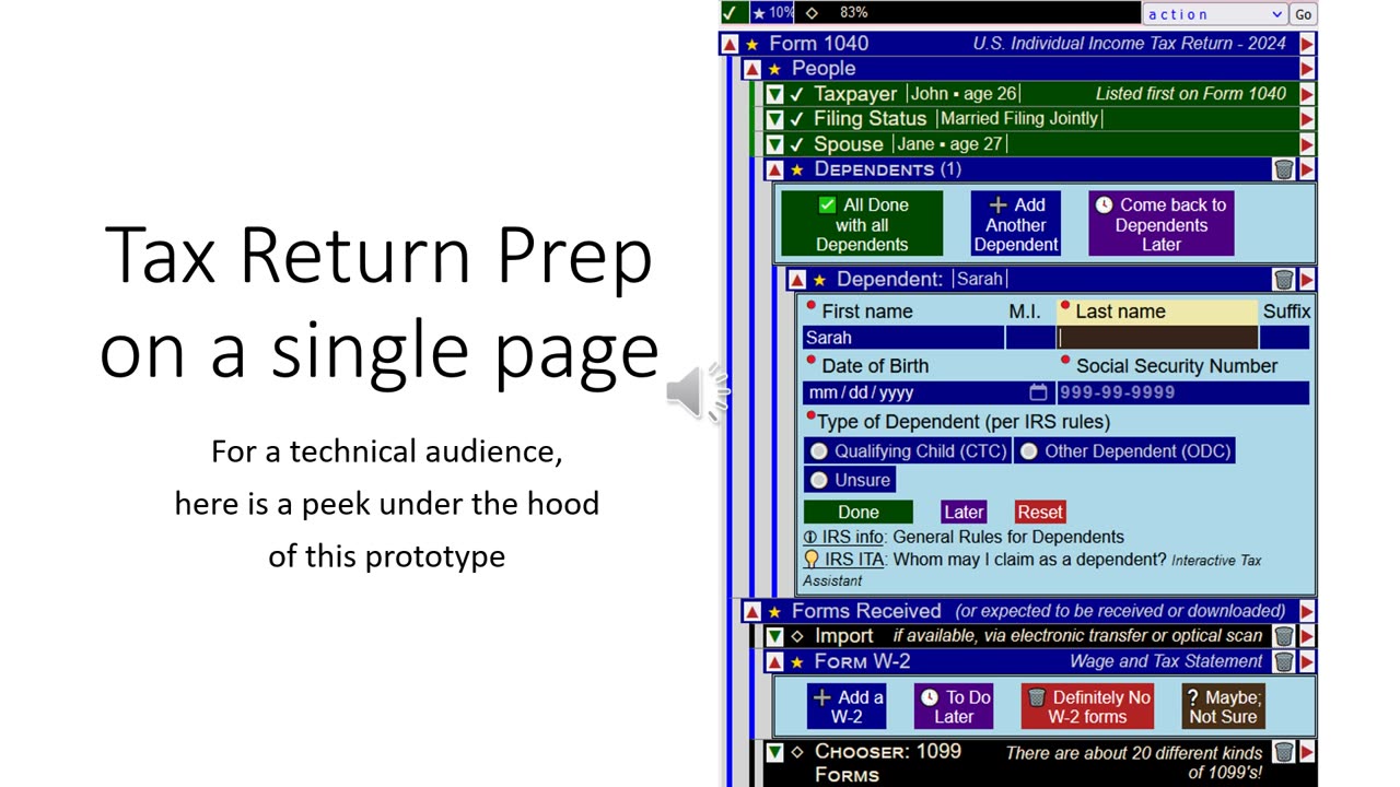 Tax Prep all on one page - Video #3 - tech