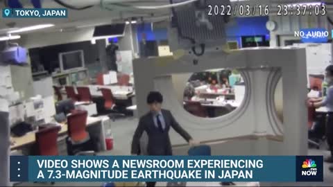 Watch: Newsroom in Japan Experiences 7.3-Magnitude Earthquake